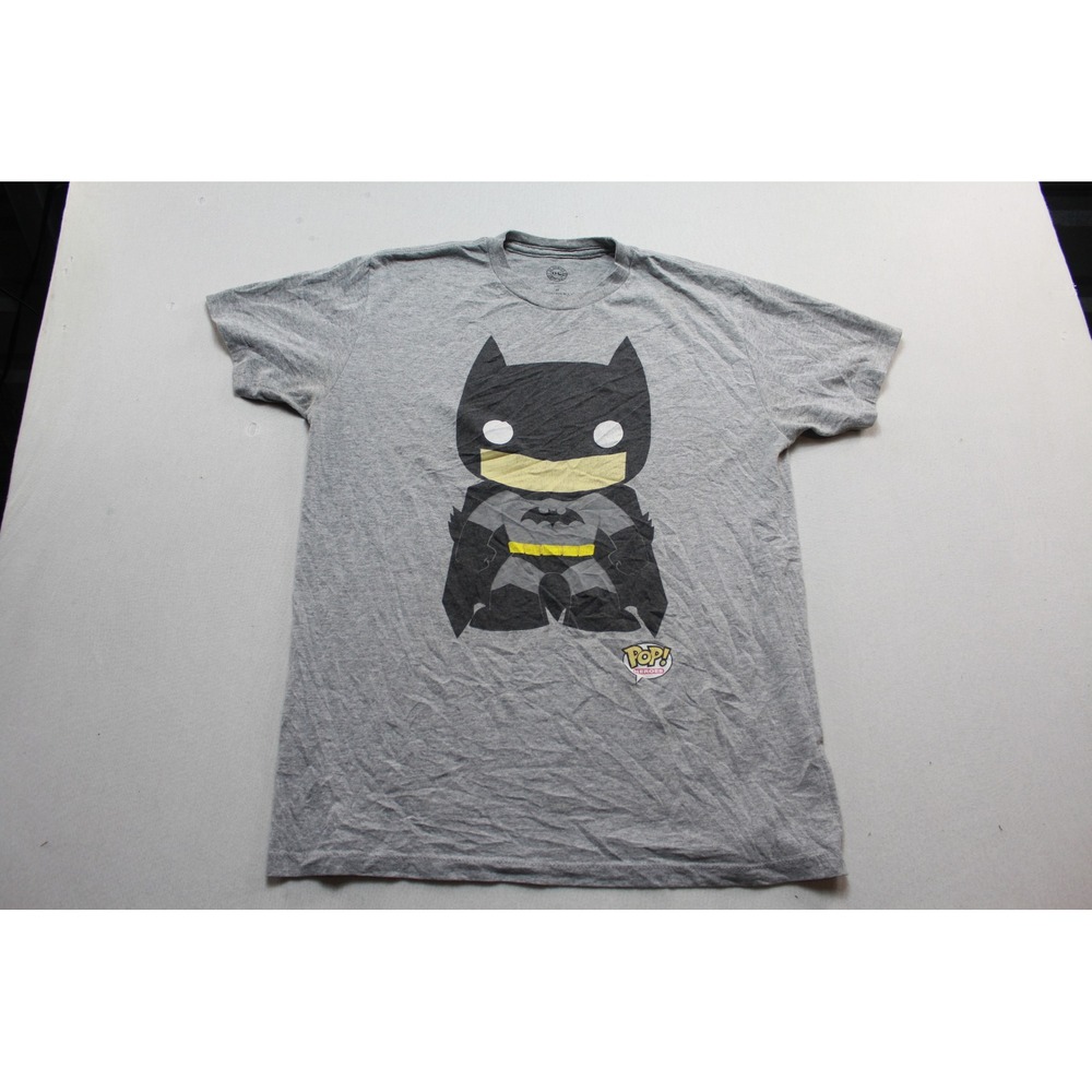 DC Comics Batman Pop Heroes T-Shirt Mens Medium Grey Excellent Graphic Tee